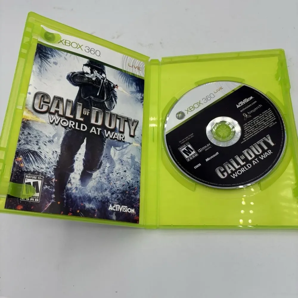 Microsoft Xbox 360 Video Game Call of Duty World at War Live w Manual Activision